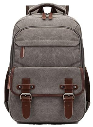 XINYASEE Herren rucksack,Damen rucksack, Schulrucksack,Canvas Backpack,Schulrucksack,Messenger Bag,Vintage Rucksack,für Arbeit und Schule. (grau)