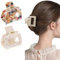 Bkemkri 2 Pinzas Pelo Pequeñas, Pinzas Pelo Mujer, Clips de MandíBula Mate Mini Pinzas Pelo Niña Cuadradas Antideslizantes, Clips Pelo Mujeres de Carey Leopardo Accesorios Pelo Mujer, Rectangular