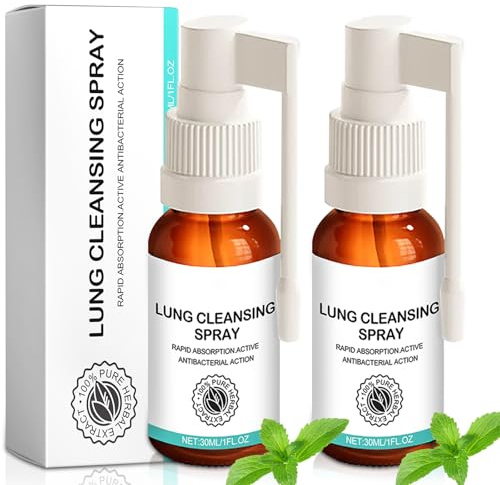 Herbal Spray, Lungenreinigung Spray, Herbal Cleansing Lung Spray, KräUterlungenreinigungsspray Reparaturspray, Kräuterlungenreinigungs für den Täglichen Gebrauch, 2 Stück