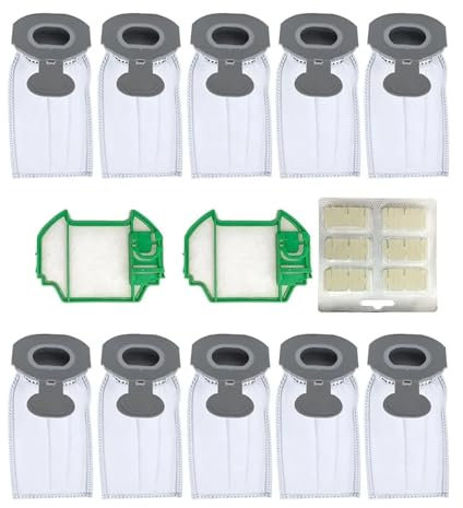 YFGSLED Kompatibel Mit Kobold, VK7 FP7 Akku-Staubsauger, Kompatibel Mit Vorwerk, 10 Staubbeutel, 2 Vorfilter, 1 Dufttabletten/-stäbchen.