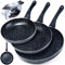 Vilde Pfannen-Set Granitpfannen Bratpfannen mit Granitbeschichtung BLACK LINE 3 Stk. 20/24 / 28 cm