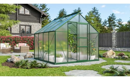 Vitavia Gewächshaus Merkur 6700, smaragd grün, 6,7 m², 4 mm HKP | Wetterfestes & stabiles Treibhaus | Perfekt für Gemüse & Pflanzen | Robust & langlebig