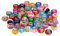 50 Stück Bunte Perlen zum Auffädeln Perlen mit Großem Loch Runde Großlochperlen Vintage Art Glass Blumenmuster Transparenz und Farbfüllung für DIY Schmuckherstellung, Armbänder, Halsketten Basteln