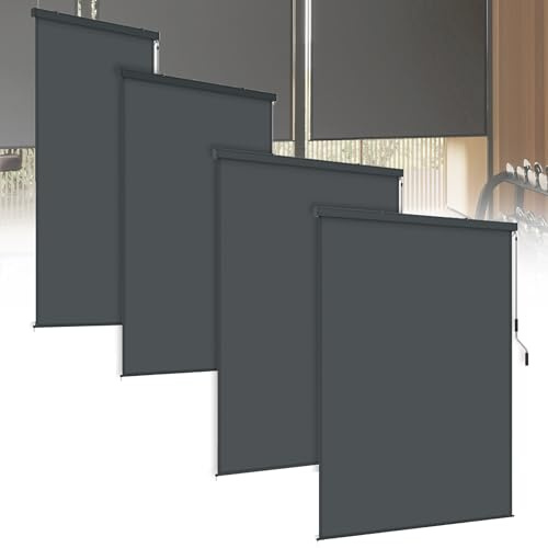 HENGMEI Senkrechtmarkise Balkon Alu Balkonmarkise Vertikalmarkise Außenrollo Handkurbelmechanismus Seitenrollo Sichtschutz für Balkon, Terrasse, Sonnenschutz und Sichtschutz (180x250cm, Anthrazit)