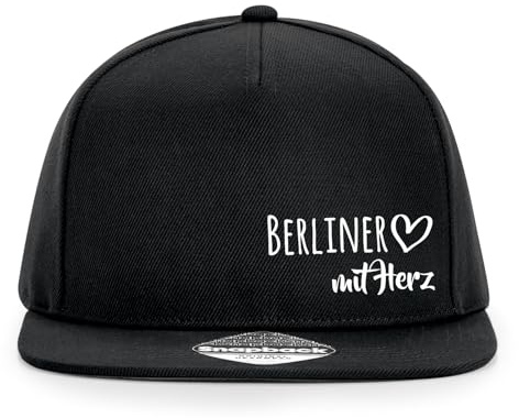 Huuraa Cappy Mütze Berliner mit Herz Geschenk | Baseballkappe Basecap Kappe Geschenkidee Unisex Baseball Cap