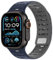 Kompatibel mit Apple Watch Armband 49mm 46mm 45mm 44mm 42mm 41mm 40mm 38mm, Weiches Silikon Magnetisch Sport Armband für iWatch Ultra 2/Ultra Serie 10 9 8 7 SE 6 5 4 (49/46/45/44/42, Dunkelblau/Grau)
