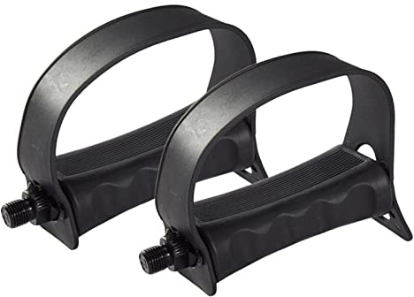 Heimtrainer-Pedale mit Riemen, 9/16 Zoll oder 1/2 Zoll, rutschfeste Plattform, kurze 12,7 mm Spindel, Schwarz