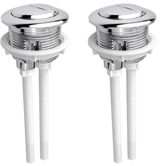 Voarge 2 Pcs WC Botón Reemplazo de Doble Descarga 38mm, Boton Cisterna Aplicable a 37-44mm, Pulsador Cisterna Universal