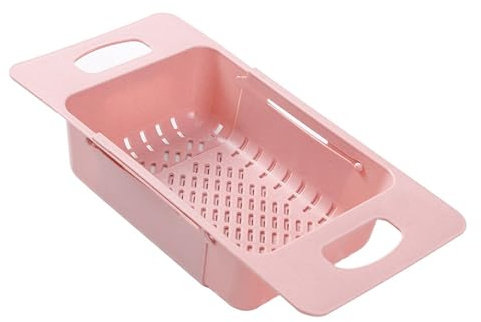 Sobre el colador de fregadero, estiramiento secado platos estirable sobre las frutas del fregadero y los colaboradores cesta drenaje vegetales para la cocina