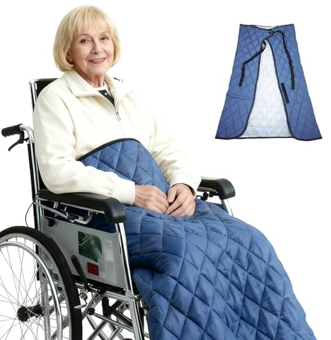 Rollstuhldecke, Rollstuhldecke Winter, Rollstuhl Decke für Rollstuhlfahrer, Decke für Erwachsen Rollstuhl, Warme Beinschutzdecke, Universelle Größe, Blau