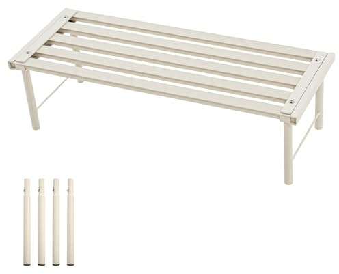 MultirackX Metall-Pflanzenständer, rostfreier Aluminium-Blumentopfständer, robustes Pflanzgefäß, Ausstellungsregal für Terrasse, Balkon, Garten, Wohnzimmer, dekorativ (weiß, 59 cm)