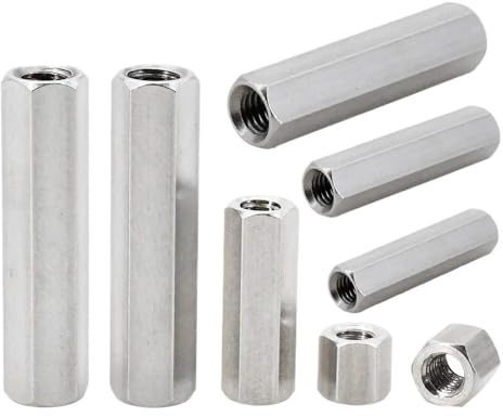 200 Stück lange Gewindestangenmuttern, Gewindestangen M2 M4 M5 M6, Muttern for Maschinen (10 mm * M6)(9MM*M3)
