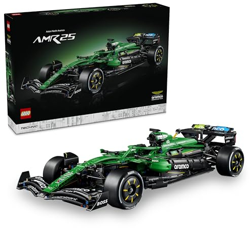 LEGO Technic Aston Martin Aramco AMR25 Formel 1 Rennwagen - Modellbau für Erwachsene - Rennauto mit V6-Motor, Differential & DRS-Aktivierung - Geschenkidee für Racing- & Motorsport Fans - 42240