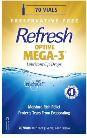 Refresh Optive MEGA-3 Preservative-Free Lubricating Eye Drop, 70 Vials