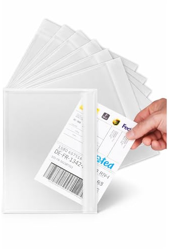 100 Buste Porta Documenti Autoadesive C5 (175 x 235 mm) per Fogli A5 o A4 Piegato, Resistenti all’Acqua, Busta Trasparente per Documento - Adesivo Forte per Spedizioni, Fatture e Bolle di Consegna
