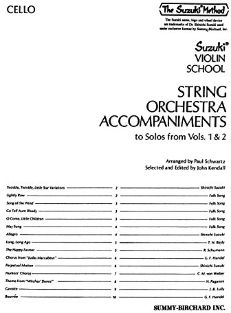 String Orchestra Accompaniments to Solos from Volumes 1 & 2: Cello