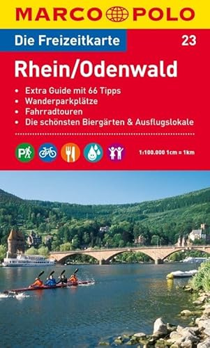 MARCO POLO Freizeitkarte Rhein/Odenwald 1:100.000: Wanderparkplätze, Fahrradtouren, Die schönsten Biergärten & Ausflugslokale