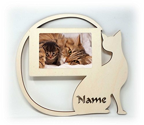 Katze Katzen Geschenke mit Namen I Wohnzimmer Bilderrahmen I Optional mit Farbe