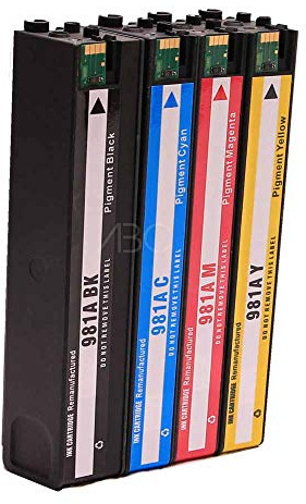 ABC Kompatibles Set 4X Druckerpatrone für HP 981X für HP Pagewide Enterprise Color 550 Series 556dn 556dna 556xh 556xha HP Pagewide Enterprise Flow MFP 580 586 586dn 586dna 586f 586fda 586z 586z