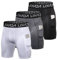 Lixada Herren 3er Pack Performance Kompressionsshorts Active Workout Unterwäsche Base Layer Strumpfhosen Kurze Leggings (Black&Grau&Weiß, L)