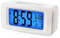 Plumeet Digital Alarm Clock, Light Up All Night, 4'' LCD Display Showing Time Alarm Date, Smart Light Clocks with Snooze for Bedroom Kitchen Office Battery Operated (White)