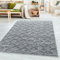 SIMPEX Teppich Wohnzimmer Geometrisch Design Hoch-Tief Effekt 3D 140 x 200 cm Grau - Hochflor Teppich Schlafzimmer Küchenteppich Weich und Pflegeleicht - Flauschiger Teppiche für Esszimmer Gastzimmer