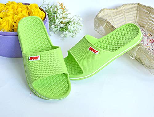 Hausschuhe Pantoletten Slipper Damen Herren Indoor Bequeme Weiche Hausschuhe Männer Frauen rutschfeste Bad Hausschuhe Flache Dicke Sohle Rutschen Frauen Sandalen-Grün_39