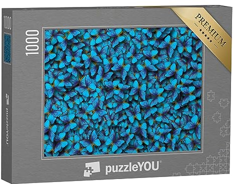 puzzleYOU: Puzzle 1000 Teile „Strahlend Blaue Morpho-Schmetterlinge“ – aus der Puzzle-Kollektion Impossible Puzzle