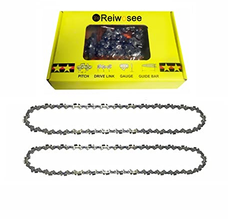 Reiwosee 2 catene per motosega da 16 pollici, distanza della catena 3/8, spessore del pignone 1,3 mm, 56 maglie, adatto per motoseghe da 52 cm. taglio efficace della piastra di guida: 40cm