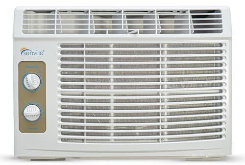 Senville Aire acondicionado y ventilador de ventana de 5.000 BTU, controles mecánicos fáciles, filtros lavables, color blanco