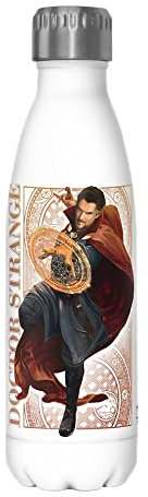 Marvel Strange Pattern - Botella de agua de acero inoxidable de 17 onzas, multicolor