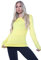AA ESSENTAILS® Women Ladies Long Sleeve Round Neck Plain Top Stretchy Casual Summer T-Shirts Basic Slim fit Tee Tops (Yellow, 16-18)