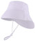 LACOFIA Baby Sonnenhut Baumwolle Kleinkind UV Sommer Mütze Verstellbarem Unisex Kinder Breiter Krempe Strand Cap Fischerhut mit Bindebändern und Nackenschutz Weiß 2-5 Jahre