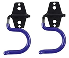 2PCS Garage Hook Heavy Duty Steel Garage Storage Hook, Heavy Duty Hook，Utility Hook and Broom and Mop Holder Wall Mount for Organizing Cleaning Tools, Mops, Garden Tools (S-Type) (Blue)