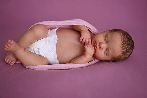 Anano Reborn Baby Vollsilikon Lebensecht Babypuppe Mit Sichtbaren Venen 20-Zoll 50cm Realistische Babypuppe Vollsilikon Baby Mädchen Echte Aussehen Babypuppe Augen Geschlossen