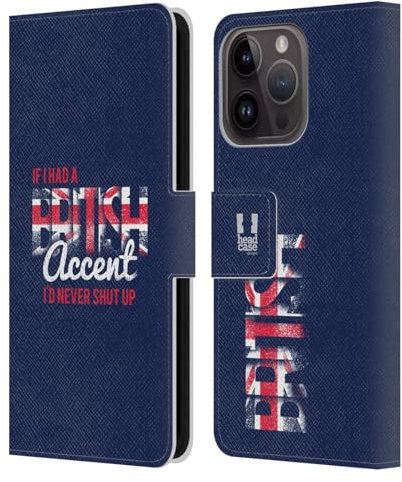 Head Case Designs Englischer Akzent Das Beste Von London Leder Brieftaschen Handyhülle Hülle Huelle kompatibel mit Apple iPhone 15 Pro