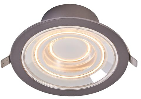 LEDVANCE DECOR FIL DL ECHO Downlight 166mm, silber, 7W, 650lm, kabellos, modernes Filament Design, individuelle Helligkeitssteuerung, dimmbar, IP20, 2700K, Single-pack