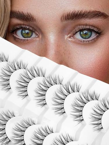 Siligli Dünne Künstliche Wimpern C-Curl - Natürliche Falsche Wimpern 13mm - 7 Paar Packung