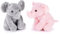 Zappi Co Set di Elefanti Peluche Rosa + Grigio (15cm) Duo con la Proboscide - Morbido, Coccoloso, 100% Riciclato - Coppia Perfetta