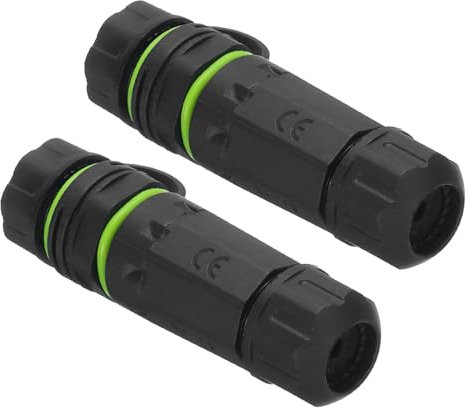 sourcing map Waterproof RJ45 Coupler, Dual Head Shielded Female to Female Waterproof IP68 Ethernet Outdoor LAN Cable Connector for Cat5e, Pack of 2 (Green)