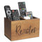 LBEMEY Acacia Wood TV Remote Holder, Caddy and Organizer for Table, Vintage Farmhouse Desk Caddy (Brown, 4+ Remotes)