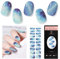 EBANKU Semi Cured Gel Nail Strips, 20PCS Gel Nail Stickers Long Lasting Strips- Easy to Apply & Remove for Salon-Quality Pedicure| Marble Blue Cat Eye