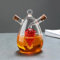 WINAKUI Olive Oil and Vinegar Dispenser Set, Clear 2 in 1 Glass Olive Oil Dispenser Cruet Bottles with Cork Stoppers for Kitchen Cooking Container