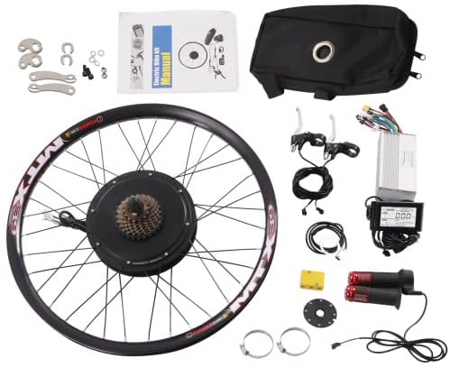 DRFGHK E-Bike Conversion Kit Electric Bicycle Wheel Kit 27.5 Rear Wheel Electric Bike Conversion Kit with Controller Ordinary Throttle Electric Bicycle Motor Kit 2000W 72V Electric Bike for Adults