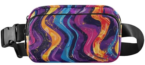 Abstrakte bunte Regenbogen-Gürteltasche für Damen, Herren, Teenager, kleine Gürteltasche mit verstellbarem Riemen für Workout, Laufen, Wandern