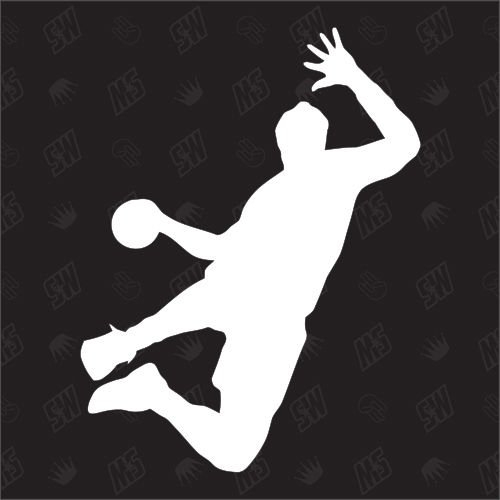 Handball - Sticker, Handballer - speedwerk-motorwear - Schwarz, Kunststoff - Farbig mit Silhouette - Sticker