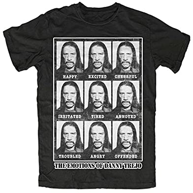 Danny Trejo Emotions Machete Planet Terror Grindhouse Men's Short-Sleeve T-Shirt Black XL