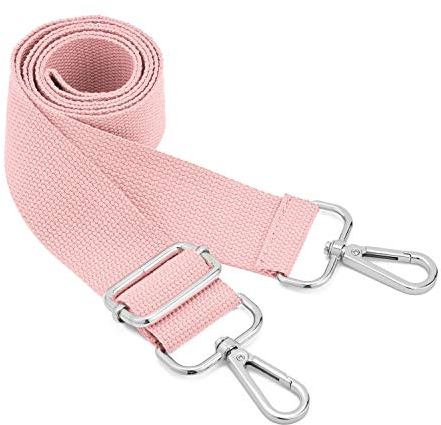 Breite Schulter Taschen Strap,Verstellbarer Ersatz Gürtel Tasche Strap mit Silber Swivel Hooks Soft Canvas Handtasche Riemen Messenger Bag Changeable Long Strap for Crossbody Handtasche (Pink)