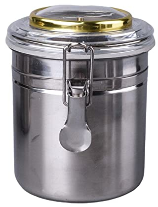 zalati Humidor Tabak-Vorratsdose aus Edelstahl, für Kaffee, Bohnen, Tee, Cand, Kanister mit Hygrometer-Deckel, für Reisen und Zuhause