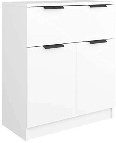 vidaXL Sideboard Kommode Anrichte Schrank Beistellschrank Mehrzweckschrank Standschrank Wohnzimmer Flur Weiß 60x30x70cm Holzwerkstoff